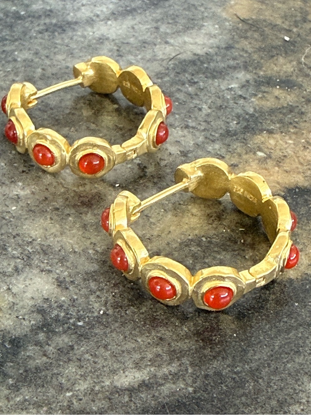 Carnelian Circle Hoop Earrings. New with tags from Sundance.